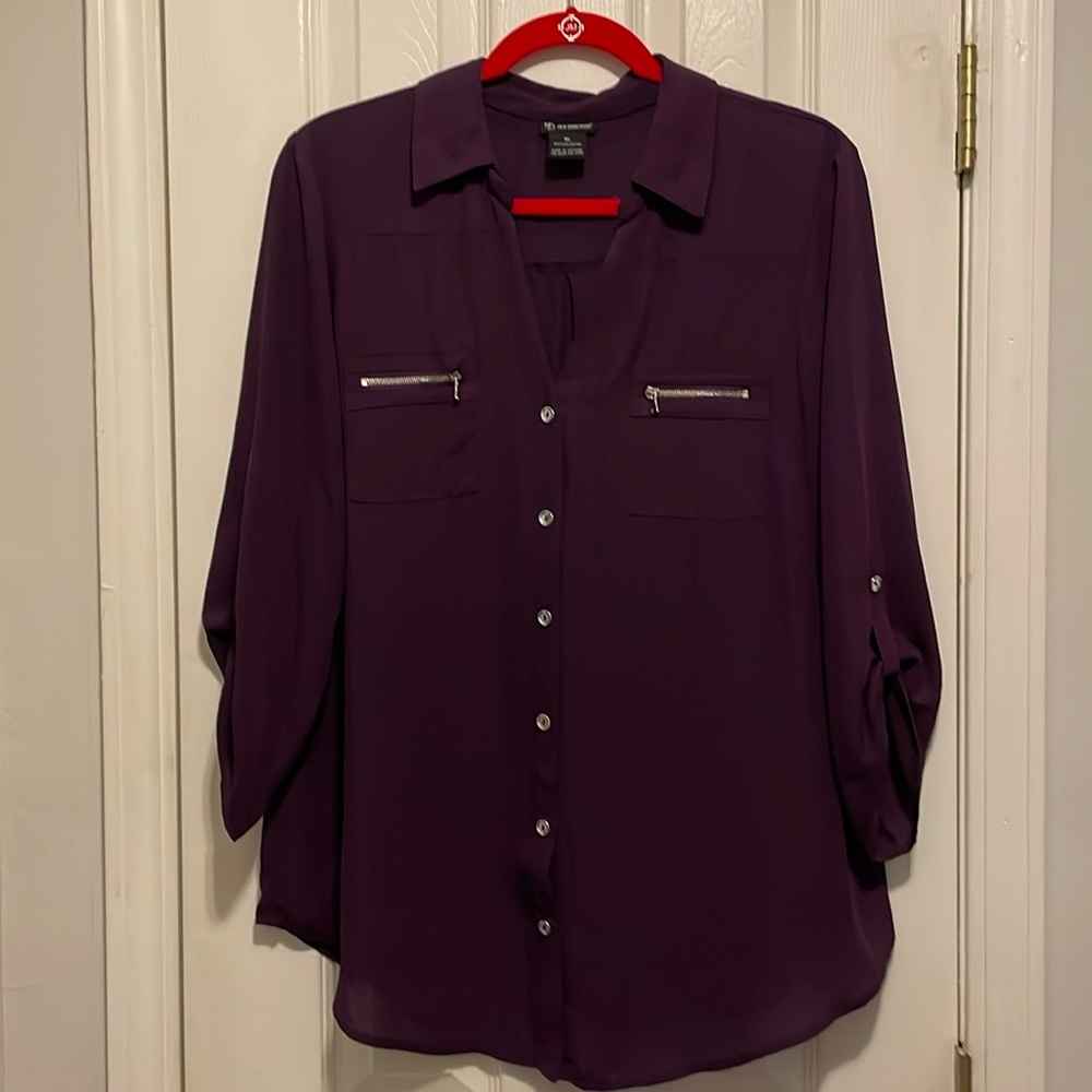 Purple long sleeves blouse